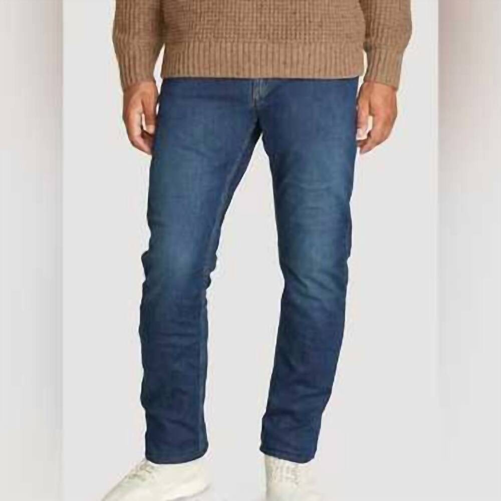 NEW EDDIE BAUER fleece lined repreve voyager flex straight jeans in navy